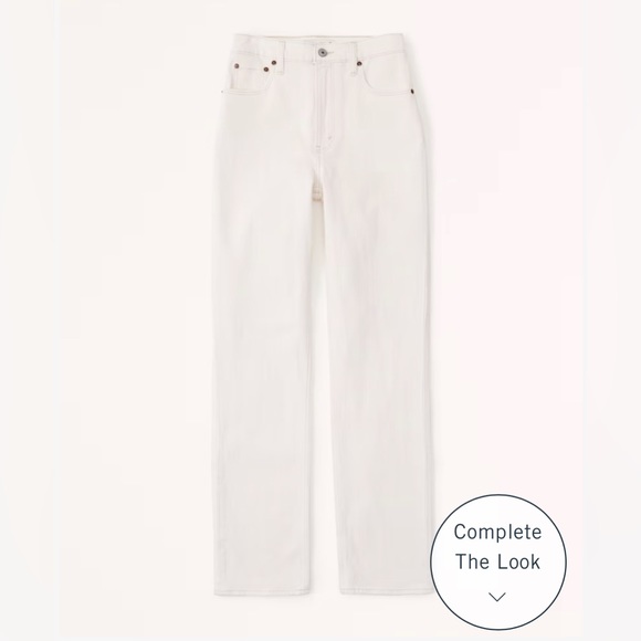 Abercrombie & Fitch Denim - Abercrombie The ‘90s Straight White Ultra High Rise
